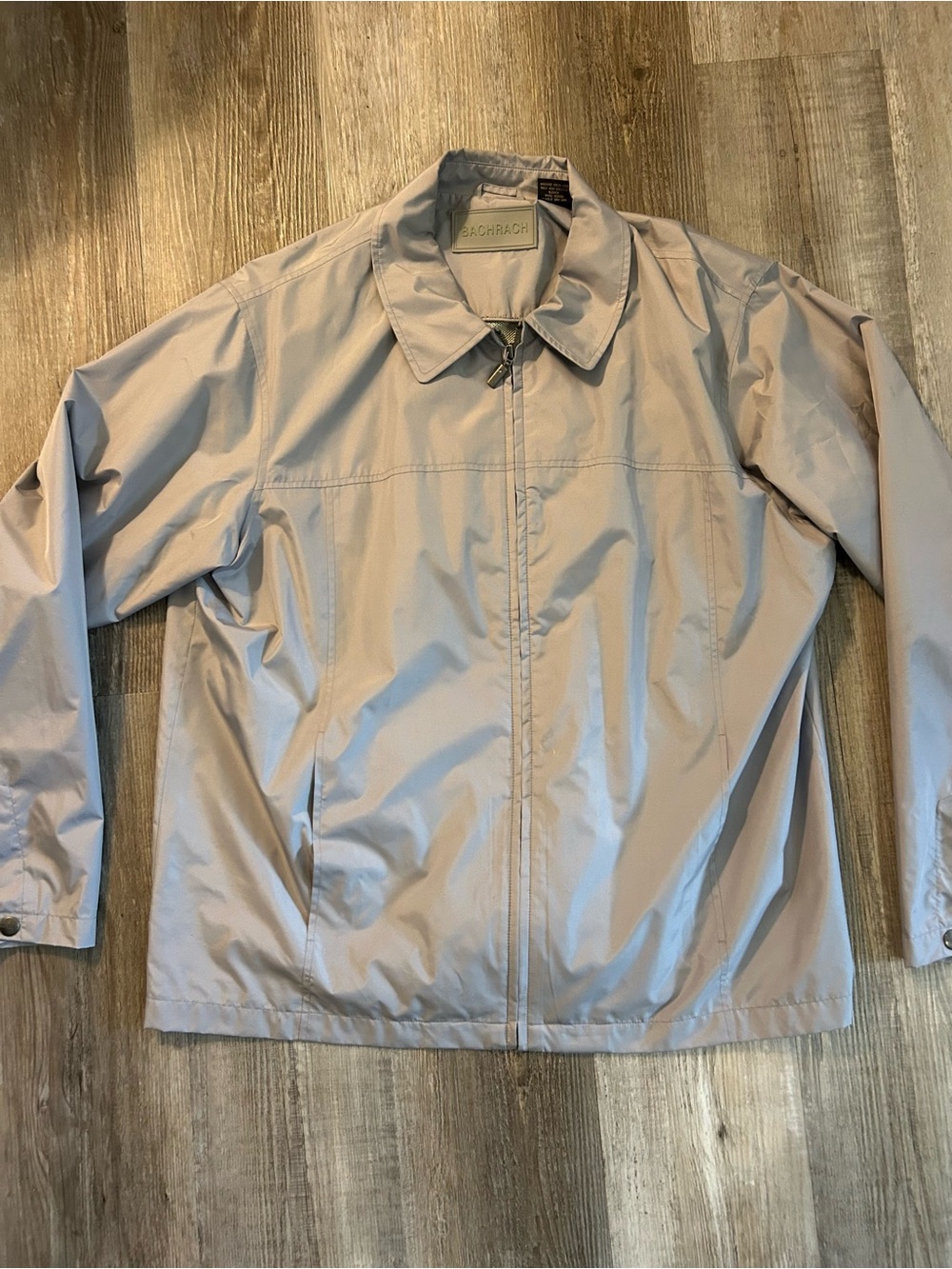 Bachrach Men's Light Beige Zip-Front Windbreaker